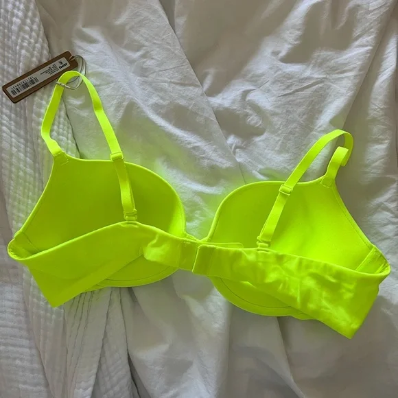 NWT SKIMS Fits Everybody Demi Push Up Bra in Green Highlighter - Picture 5 of 8